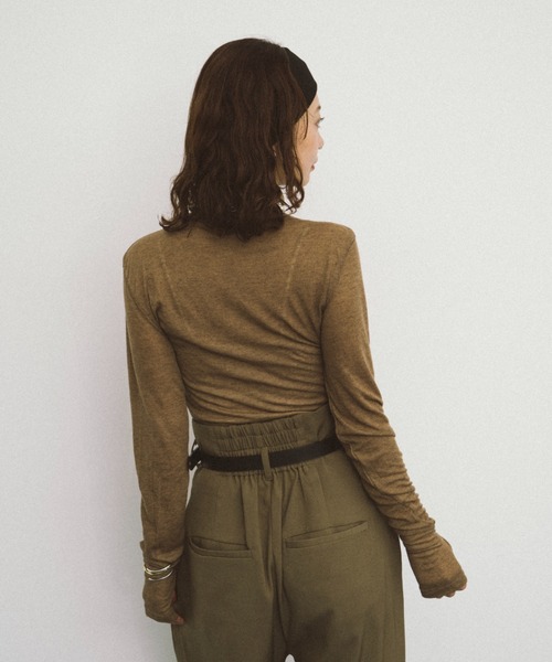 HANNE(アン)の「シアータートルロングスリーブTEE(Tシャツ/カットソー・レディース・ホワイト/ブラウン/レッド・FREE)」の12枚目の写真