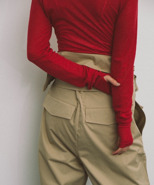 HANNE(アン)の「シアータートルロングスリーブTEE(Tシャツ/カットソー・レディース・ホワイト/ブラウン/レッド・FREE)」の18枚目の写真