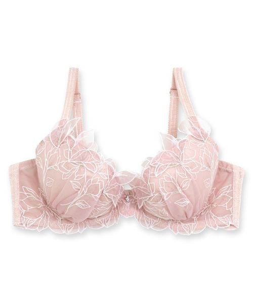 fran de lingerie（フランデランジェリー）の「軽やかに揺れるチュールフラワー安定感のあるすっきりバストメイク 「ノーブルティアラブラ002 ブラジャー（ワイヤー有り）」 ブラジャー（ブラジャー・レディース・ブルーパープル/モカ/ピンク系その他/ブラック/ホワイト/ラベンダー/ベージュ/グレイッシュブルー/ワイン・G65/G70/G75/G80/G85/H65/H70/H75/H80/H85/I65/I70/I75/I80/I85）」の15枚目の写真