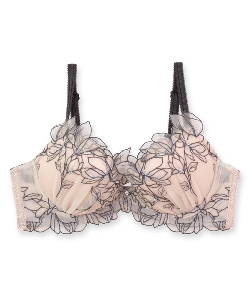 fran de lingerie（フランデランジェリー）の「軽やかに揺れるチュールフラワー安定感のあるすっきりバストメイク 「ノーブルティアラブラ002 ブラジャー（ワイヤー有り）」 ブラジャー（ブラジャー・レディース・ブルーパープル/モカ/ピンク系その他/ブラック/ホワイト/ラベンダー/ベージュ/グレイッシュブルー/ワイン・G65/G70/G75/G80/G85/H65/H70/H75/H80/H85/I65/I70/I75/I80/I85）」の11枚目の写真