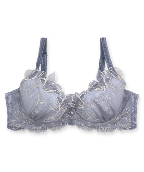 fran de lingerie（フランデランジェリー）の「軽やかに揺れるチュールフラワー安定感のあるすっきりバストメイク 「ノーブルティアラブラ002 ブラジャー（ワイヤー有り）」 ブラジャー（ブラジャー・レディース・ブルーパープル/モカ/ピンク系その他/ブラック/ホワイト/ラベンダー/ベージュ/グレイッシュブルー/ワイン・G65/G70/G75/G80/G85/H65/H70/H75/H80/H85/I65/I70/I75/I80/I85）」の20枚目の写真