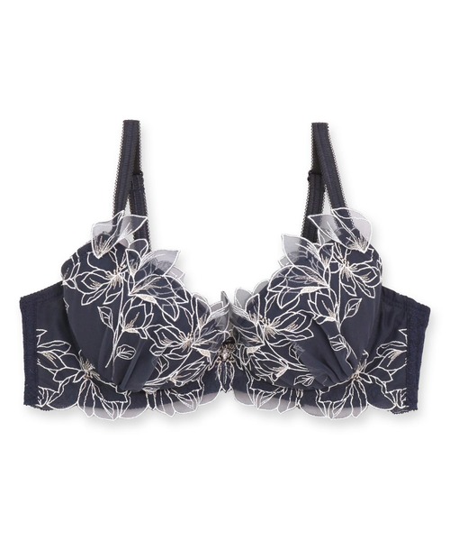 fran de lingerie（フランデランジェリー）の「軽やかに揺れるチュールフラワー安定感のあるすっきりバストメイク 「ノーブルティアラブラ002 ブラジャー（ワイヤー有り）」 ブラジャー（ブラジャー・レディース・ブルーパープル/モカ/ピンク系その他/ブラック/ホワイト/ラベンダー/ベージュ/グレイッシュブルー/ワイン・G65/G70/G75/G80/G85/H65/H70/H75/H80/H85/I65/I70/I75/I80/I85）」の19枚目の写真