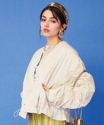 JETSET SOLO PLUS （ジェットセットソロプラス）の「【FONT LAB】シアーギャザースリーブブルゾン（ブルゾン）」