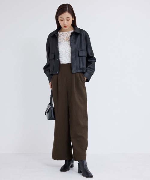 ROPE' PICNIC（ロペピクニック）の「ウールライクサスペンダー付きパンツ（その他パンツ・レディース・チャコールグレー/ブラック/ダークブラウン・36/38/40）」の19枚目の写真