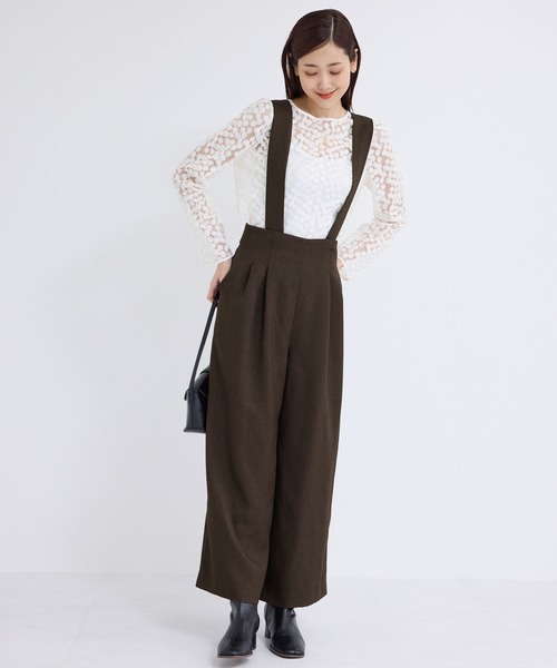 ROPE' PICNIC（ロペピクニック）の「ウールライクサスペンダー付きパンツ（その他パンツ・レディース・チャコールグレー/ブラック/ダークブラウン・36/38/40）」の20枚目の写真