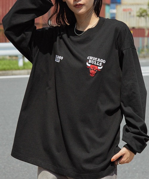 NBA（エヌビーエー）の「NBA/エヌビーエー 別注 ダブルロゴ刺繍ビッグシルエットゲームTシャツ（Tシャツ/カットソー・メンズ・ホワイト/ブラック/ダークブラウン/ダークグレー/オートミール・M/L）」の14枚目の写真