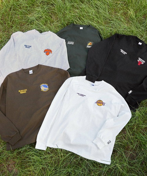 NBA（エヌビーエー）の「NBA/エヌビーエー 別注 ダブルロゴ刺繍ビッグシルエットゲームTシャツ（Tシャツ/カットソー・メンズ・ホワイト/ブラック/ダークブラウン/ダークグレー/オートミール・M/L）」の21枚目の写真