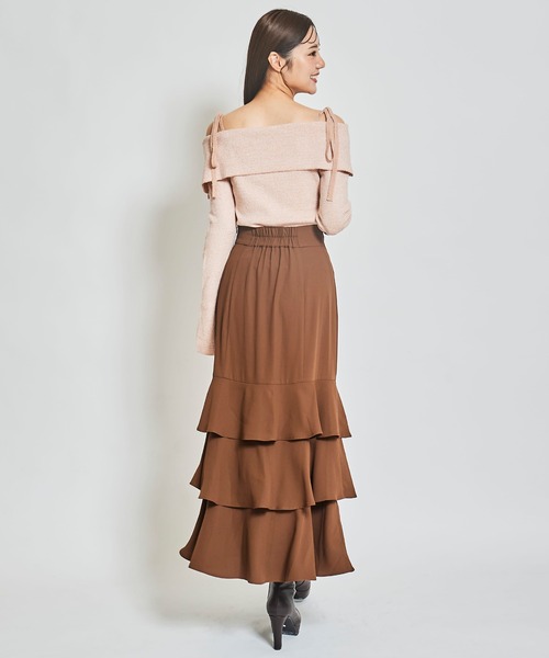 31 Sons de mode（トランテアン　ソン　ドゥ　モード）の「ティアードマーメイドスカート（スカート・レディース・ブラウン/クリーム/サックスブルー・36/38）」の15枚目の写真