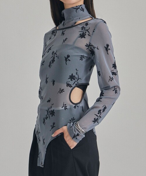 UNITED TOKYO(ユナイテッドトウキョウ)の「プリンテッドメッシュボディースーツ(Tシャツ/カットソー・レディース・ブラック/グレー・FREE)」の1枚目の写真