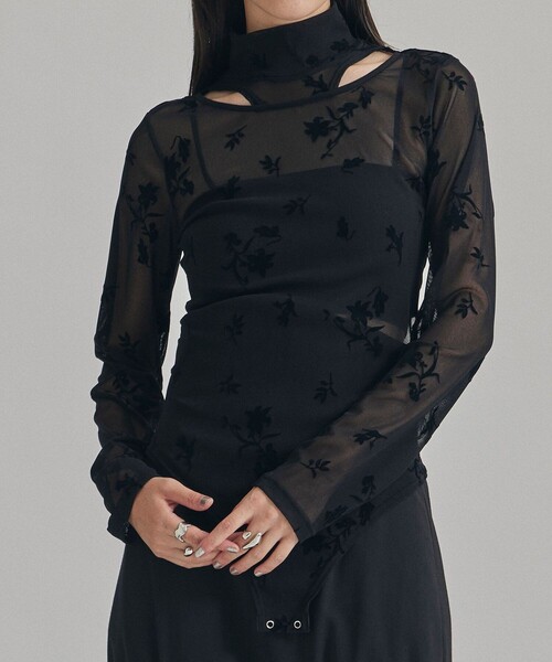 UNITED TOKYO(ユナイテッドトウキョウ)の「プリンテッドメッシュボディースーツ(Tシャツ/カットソー・レディース・ブラック/グレー・FREE)」の2枚目の写真