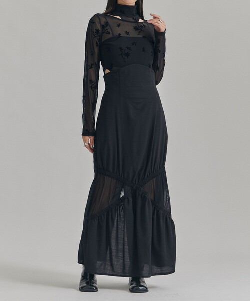 UNITED TOKYO(ユナイテッドトウキョウ)の「プリンテッドメッシュボディースーツ(Tシャツ/カットソー・レディース・ブラック/グレー・FREE)」の3枚目の写真