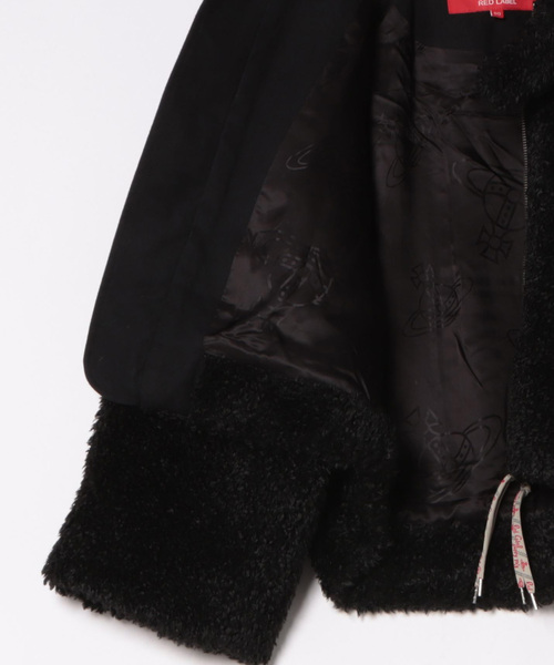 Vivienne Westwood（ヴィヴィアンウエストウッド）の「ﾘｻｲｸﾙﾎﾟﾘｴｽﾃﾙﾎﾞｱﾐﾄﾞﾙﾍｱｼﾞｯﾌﾟﾌﾞﾙｿﾞﾝ（ブルゾン・レディース・ブラック/ベージュ・FREE）」の4枚目の写真