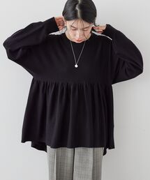 ティアードギャザーニットプルオーバー