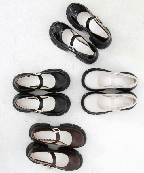 DearMyLoveRose（ディアマイラブローズ）の「厚底ボリュームビジューバックルパンプス（パンプス・レディース・オフホワイト/ブラック系その他/ブラック/ブラウン・22.5cm/23cm/23.5cm/24cm/24.5cm/25cm/22.5㎝/23.0cm/24.0cm/24.5㎝/25.0cm）」の7枚目の写真