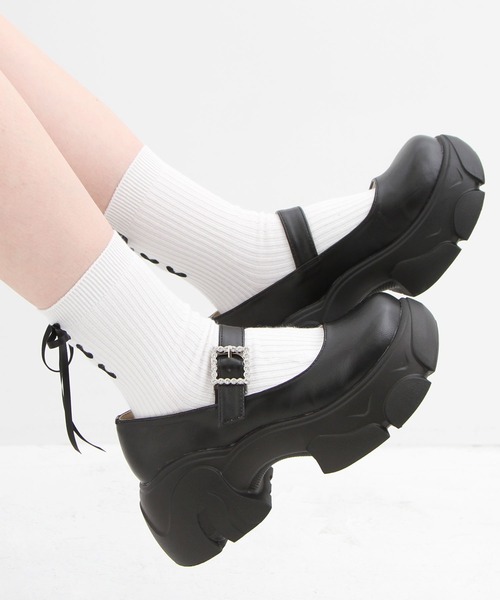 DearMyLoveRose（ディアマイラブローズ）の「厚底ボリュームビジューバックルパンプス（パンプス・レディース・オフホワイト/ブラック系その他/ブラック/ブラウン・22.5cm/23cm/23.5cm/24cm/24.5cm/25cm/22.5㎝/23.0cm/24.0cm/24.5㎝/25.0cm）」の17枚目の写真