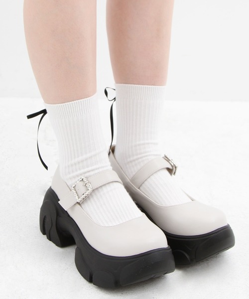 DearMyLoveRose（ディアマイラブローズ）の「厚底ボリュームビジューバックルパンプス（パンプス・レディース・オフホワイト/ブラック系その他/ブラック/ブラウン・22.5cm/23cm/23.5cm/24cm/24.5cm/25cm/22.5㎝/23.0cm/24.0cm/24.5㎝/25.0cm）」の20枚目の写真