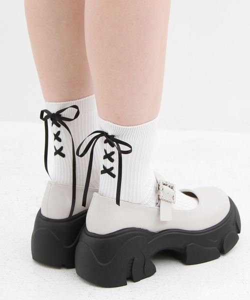 DearMyLoveRose（ディアマイラブローズ）の「厚底ボリュームビジューバックルパンプス（パンプス・レディース・オフホワイト/ブラック系その他/ブラック/ブラウン・22.5cm/23cm/23.5cm/24cm/24.5cm/25cm/22.5㎝/23.0cm/24.0cm/24.5㎝/25.0cm）」の21枚目の写真