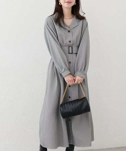 natural couture（ナチュラルクチュール）の「開衿レディシャツワンピース（ワンピース・レディース・モカ/スミクロ/その他1/ボルドー・FREE）」の7枚目の写真