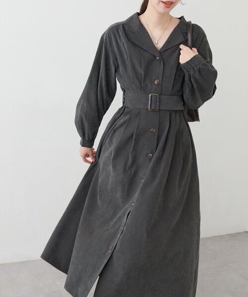 natural couture（ナチュラルクチュール）の「開衿レディシャツワンピース（ワンピース・レディース・モカ/スミクロ/その他1/ボルドー・FREE）」の19枚目の写真