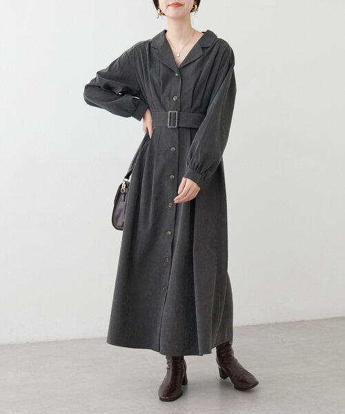 natural couture（ナチュラルクチュール）の「開衿レディシャツワンピース（ワンピース・レディース・モカ/スミクロ/その他1/ボルドー・FREE）」の22枚目の写真