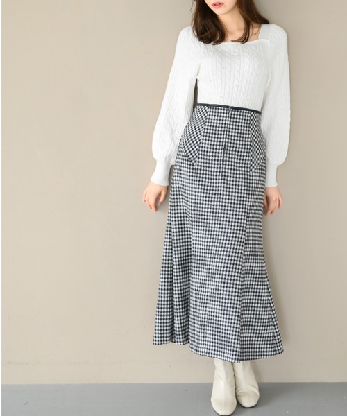 MISCH MASCH(ミッシュマッシュ)の「スクエアネックケーブルパールニット/MM448318(ニット/セーター・レディース・ブラック/ホワイト/ラベンダー・フリ-)」の10枚目の写真