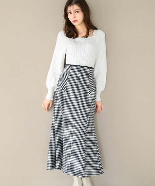 MISCH MASCH(ミッシュマッシュ)の「スクエアネックケーブルパールニット/MM448318(ニット/セーター・レディース・ブラック/ホワイト/ラベンダー・フリ-)」の12枚目の写真