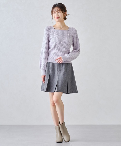 MISCH MASCH(ミッシュマッシュ)の「スクエアネックケーブルパールニット/MM448318(ニット/セーター・レディース・ブラック/ホワイト/ラベンダー・フリ-)」の22枚目の写真