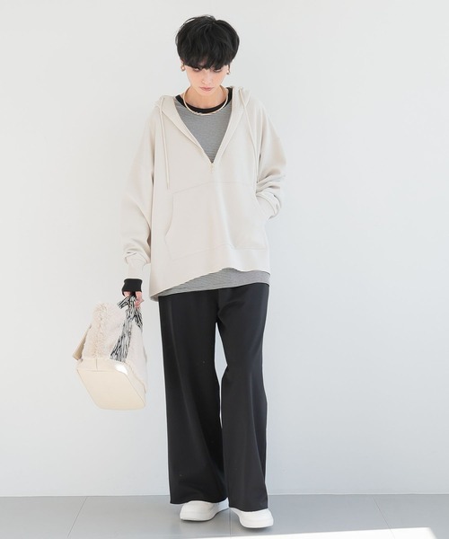 BARNYARDSTORM（バンヤードストーム）の「BARNYARDSTORM / フロント ZIPダンボールパーカー（パーカー・レディース・モカ/アイボリー/ブラック/ライトイエロー・FREE）」の6枚目の写真