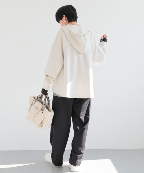 BARNYARDSTORM（バンヤードストーム）の「BARNYARDSTORM / フロント ZIPダンボールパーカー（パーカー・レディース・モカ/アイボリー/ブラック/ライトイエロー・FREE）」の8枚目の写真