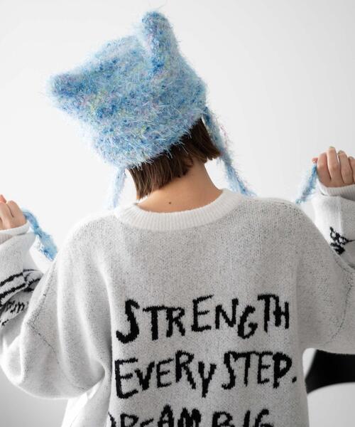 WEGO（ウィゴー）の「WEGO/シャギーネコミミバラクラバ（ニットキャップ/ビーニー・レディース・ホワイト/サックスブルー/ライトピンク/ライトイエロー・FREE）」の3枚目の写真