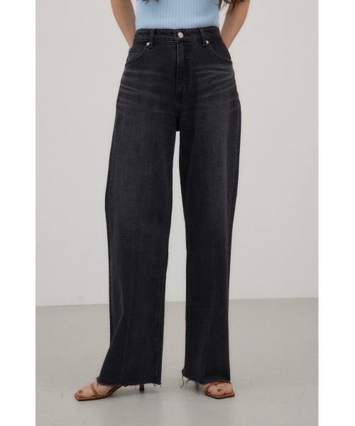 crie conforto（クリーコンフォルト）の「ストレートワイドデニム（デニムパンツ・レディース・ライトブラック/ライトブルー・SMALL/MEDIUM）」の3枚目の写真