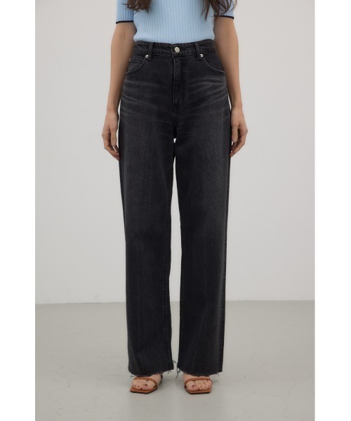 crie conforto（クリーコンフォルト）の「ストレートワイドデニム（デニムパンツ・レディース・ライトブラック/ライトブルー・SMALL/MEDIUM）」の6枚目の写真