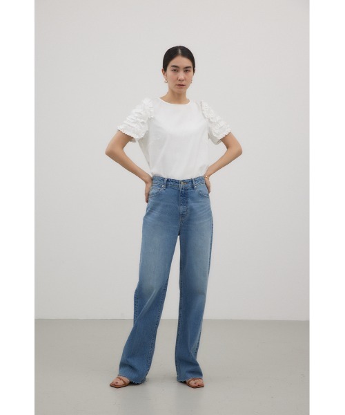 crie conforto（クリーコンフォルト）の「ストレートワイドデニム（デニムパンツ・レディース・ライトブラック/ライトブルー・SMALL/MEDIUM）」の14枚目の写真