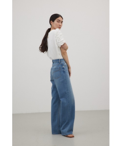 crie conforto（クリーコンフォルト）の「ストレートワイドデニム（デニムパンツ・レディース・ライトブラック/ライトブルー・SMALL/MEDIUM）」の15枚目の写真