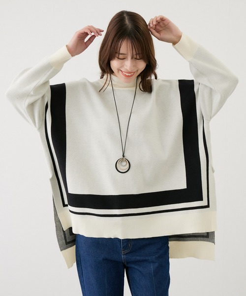 【セール】配色ジャガード チュニック（Tシャツ/カットソー）｜Jayro（ジャイロ）