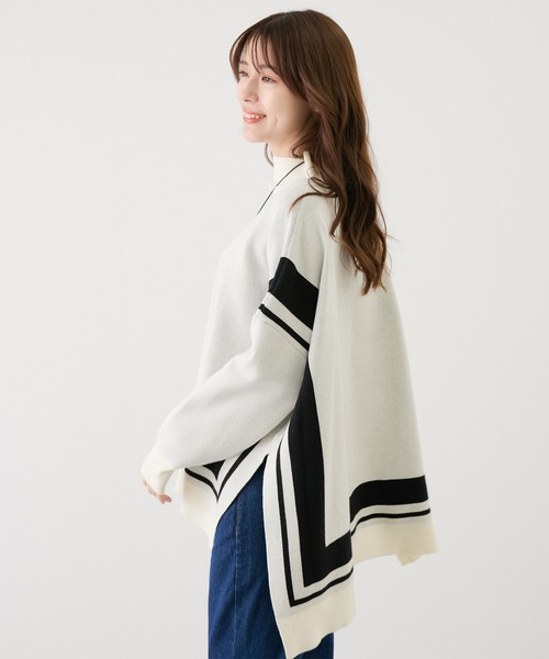 【セール】配色ジャガード チュニック（Tシャツ/カットソー）｜Jayro（ジャイロ）