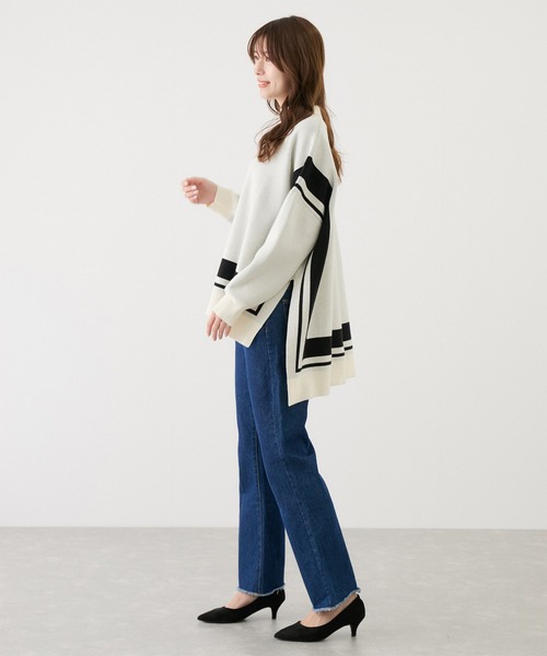 【セール】配色ジャガード チュニック（Tシャツ/カットソー）｜Jayro（ジャイロ）