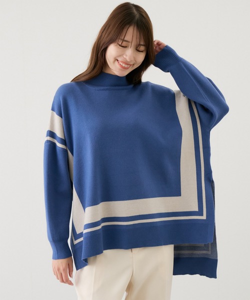 【セール】配色ジャガード チュニック（Tシャツ/カットソー）｜Jayro（ジャイロ）