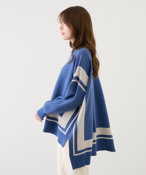 【セール】配色ジャガード チュニック（Tシャツ/カットソー）｜Jayro（ジャイロ）