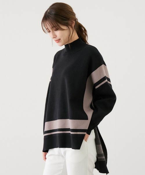 【セール】配色ジャガード チュニック（Tシャツ/カットソー）｜Jayro（ジャイロ）