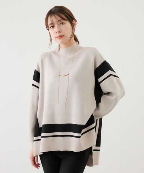 【セール】配色ジャガード チュニック（Tシャツ/カットソー）｜Jayro（ジャイロ）