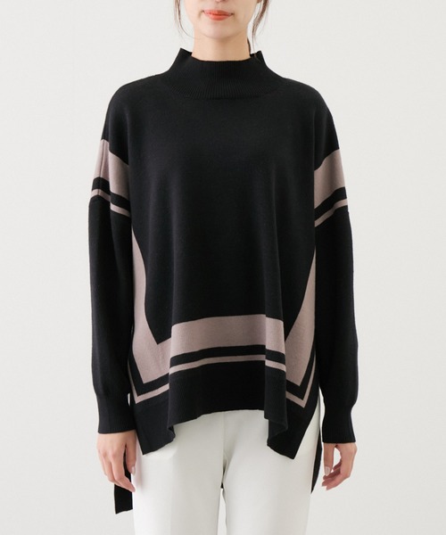 【セール】配色ジャガード チュニック（Tシャツ/カットソー）｜Jayro（ジャイロ）