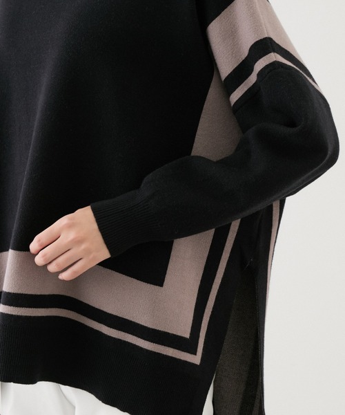 【セール】配色ジャガード チュニック（Tシャツ/カットソー）｜Jayro（ジャイロ）