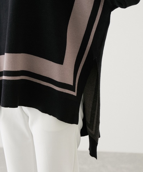 【セール】配色ジャガード チュニック（Tシャツ/カットソー）｜Jayro（ジャイロ）