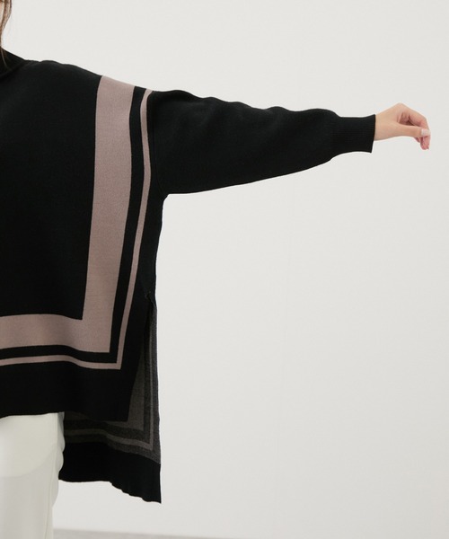 【セール】配色ジャガード チュニック（Tシャツ/カットソー）｜Jayro（ジャイロ）