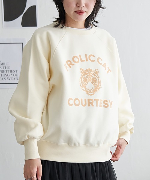 VENCEEXCHANGE（ヴァンスエクスチェンジ）の「トラフロッキーラグランスウェット（スウェット・レディース・ネイビー/アイボリー/グレー系その他/チャコール・FREE）」の2枚目の写真