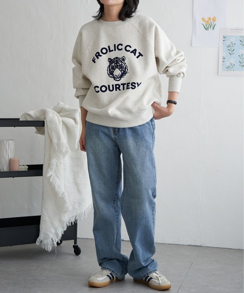 VENCEEXCHANGE（ヴァンスエクスチェンジ）の「トラフロッキーラグランスウェット（スウェット・レディース・ネイビー/アイボリー/グレー系その他/チャコール・FREE）」の9枚目の写真