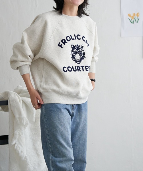 VENCEEXCHANGE（ヴァンスエクスチェンジ）の「トラフロッキーラグランスウェット（スウェット・レディース・ネイビー/アイボリー/グレー系その他/チャコール・FREE）」の8枚目の写真