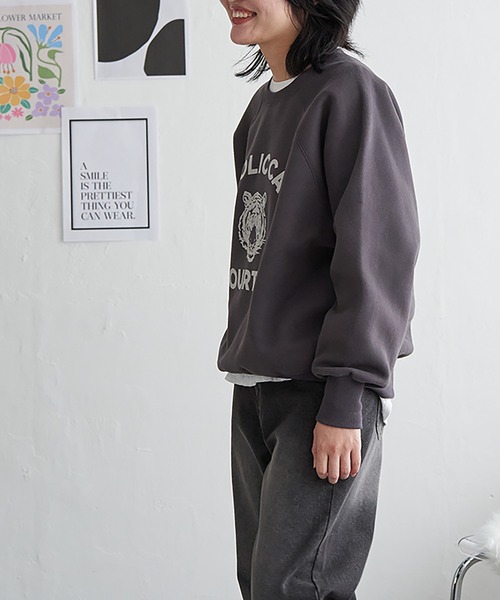 VENCEEXCHANGE（ヴァンスエクスチェンジ）の「トラフロッキーラグランスウェット（スウェット・レディース・ネイビー/アイボリー/グレー系その他/チャコール・FREE）」の10枚目の写真