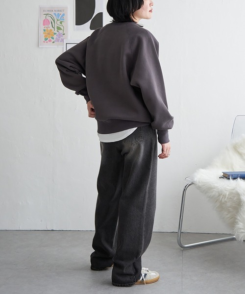 VENCEEXCHANGE（ヴァンスエクスチェンジ）の「トラフロッキーラグランスウェット（スウェット・レディース・ネイビー/アイボリー/グレー系その他/チャコール・FREE）」の12枚目の写真